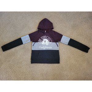 Ever Hottie California San Francisco Hoodie Size M Burgundy Grey Black Golden...